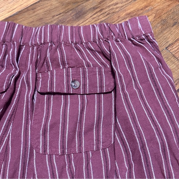 Maurices Rust White Striped Linen Rayon Elastic Waist Pants Size Large Nautical - Picture 11 of 16